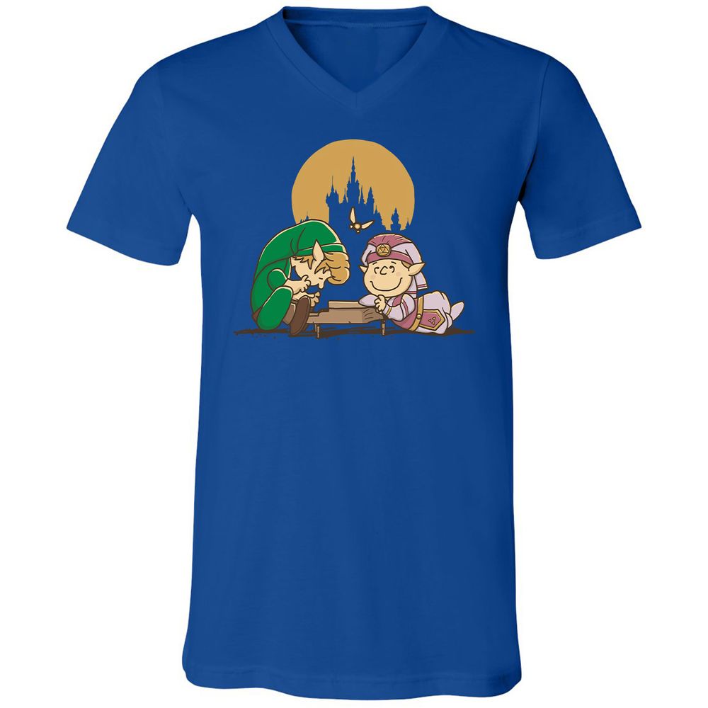 Unisex V-Neck T-Shirt - H357B76V - True Royal - 4