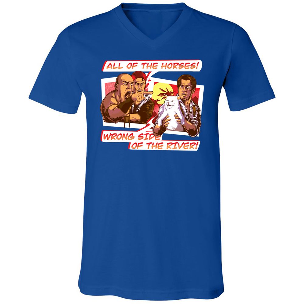 Unisex V-Neck T-Shirt - AZ8CQ8NF - True Royal - 4
