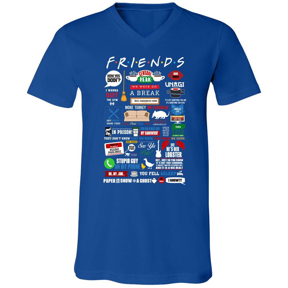 Unisex V-Neck T-Shirt - W4UKF8FB - True Royal - 4