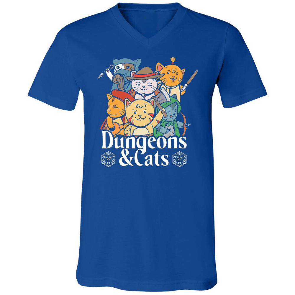 Unisex V-Neck T-Shirt - CUDMLNLW - True Royal - 4