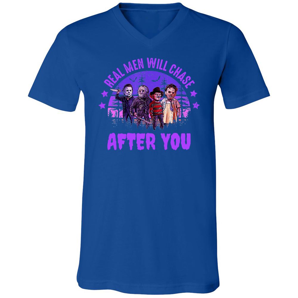 Unisex V-Neck T-Shirt - VSSS5LZD - True Royal - 4
