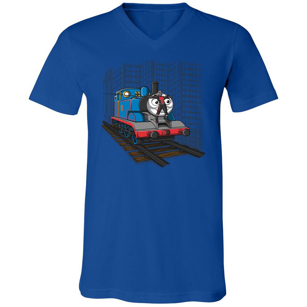 Unisex V-Neck T-Shirt - TAQC6JN2 - True Royal - 4
