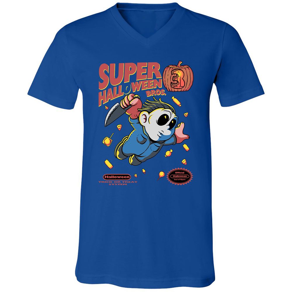 Unisex V-Neck T-Shirt - DLVH5R33 - True Royal - 4