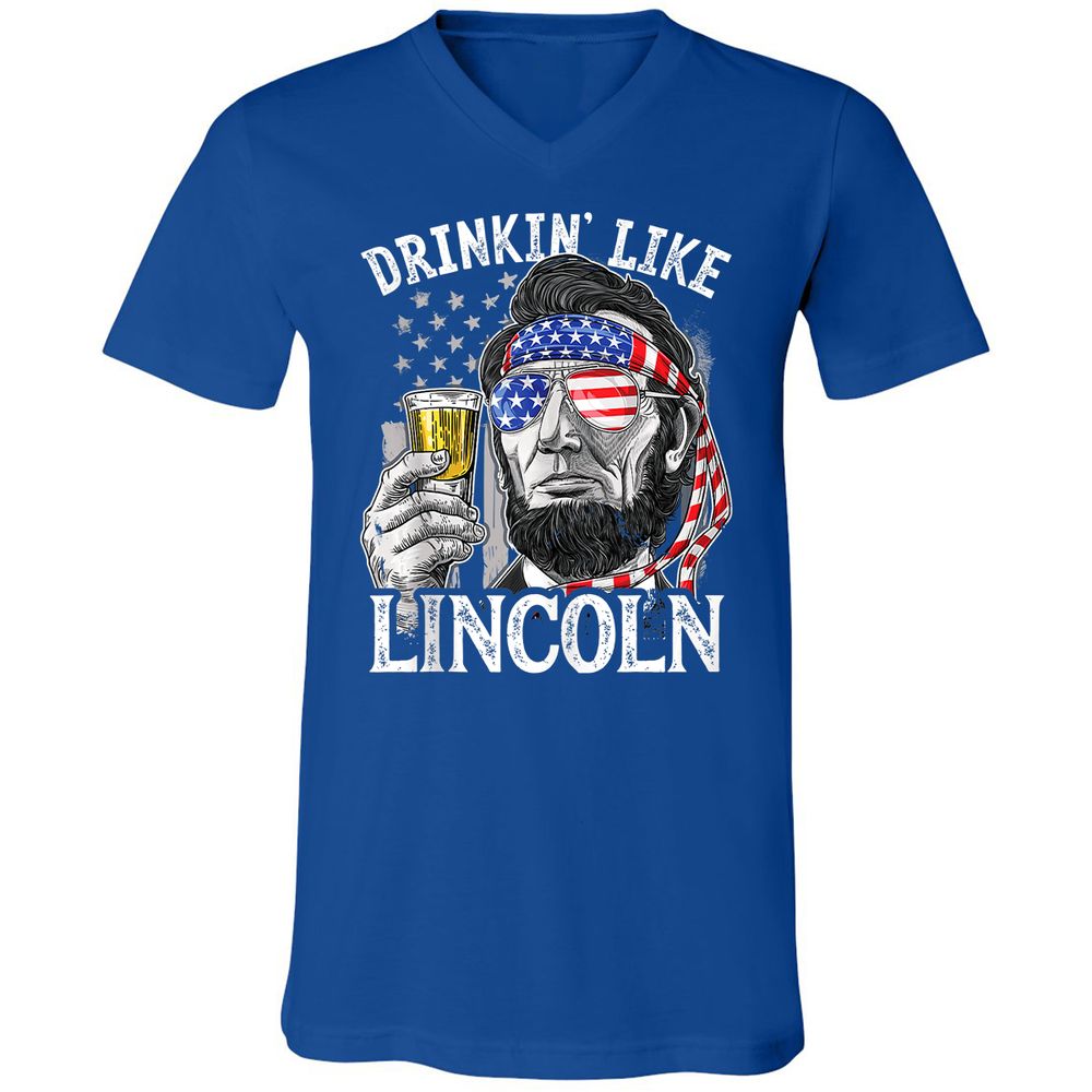 Unisex V-Neck T-Shirt - BAGSCTKH - True Royal - 4
