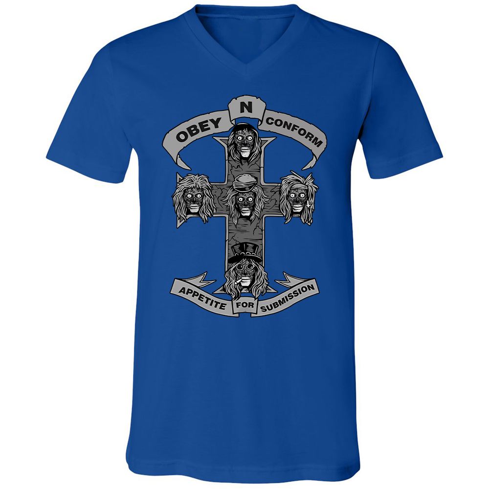 Unisex V-Neck T-Shirt - 83P2CZXJ - True Royal - 4