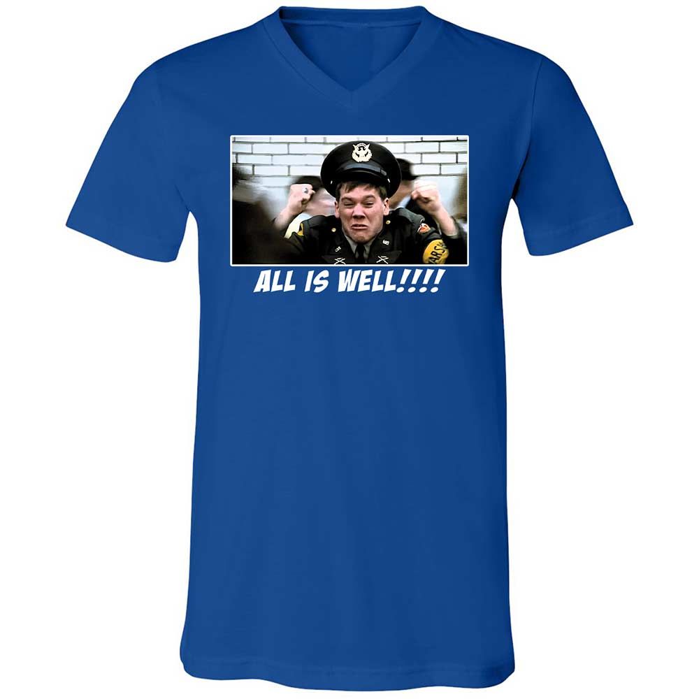 Unisex V-Neck T-Shirt - Q6XM7DZE - True Royal - 4