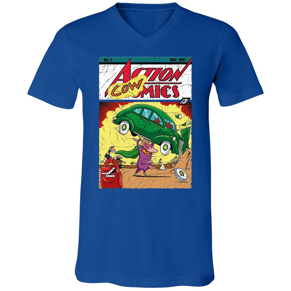 Unisex V-Neck T-Shirt - B6DDSGGC - True Royal - 4