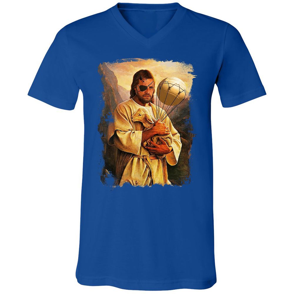 Unisex V-Neck T-Shirt - AM89FL92 - True Royal - 4