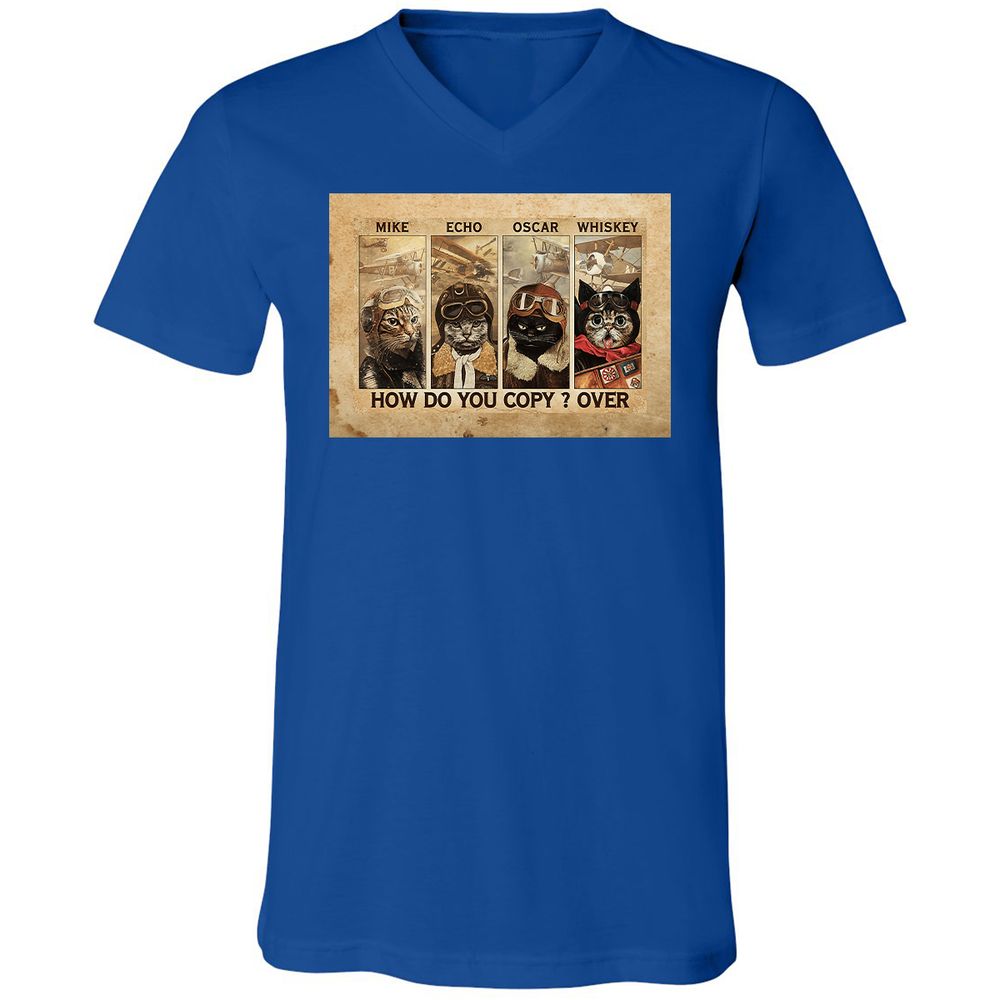 Unisex V-Neck T-Shirt - JG54EHYX - True Royal - 4