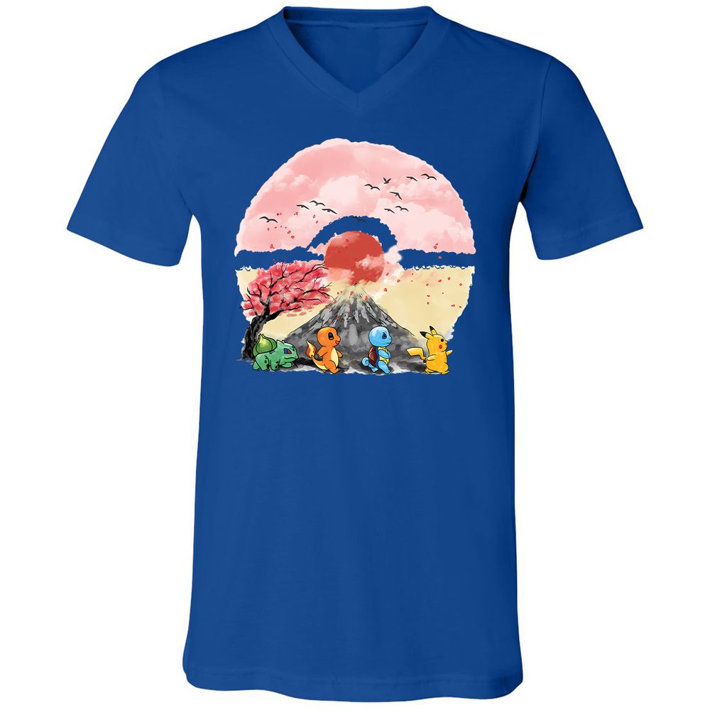 Unisex V-Neck T-Shirt - NQBEUSJ8 - True Royal - 4