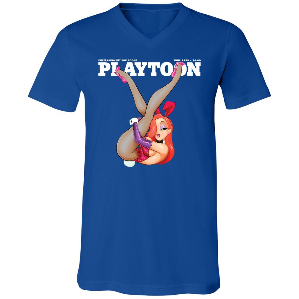 Unisex V-Neck T-Shirt - PJQSR4RB - True Royal - 4