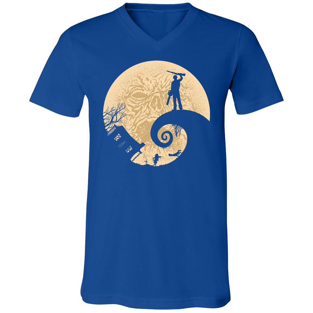 Unisex V-Neck T-Shirt - ERFUVQDL - True Royal - 4