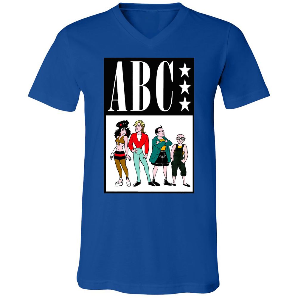 Unisex V-Neck T-Shirt - Q5R63BBW - True Royal - 4