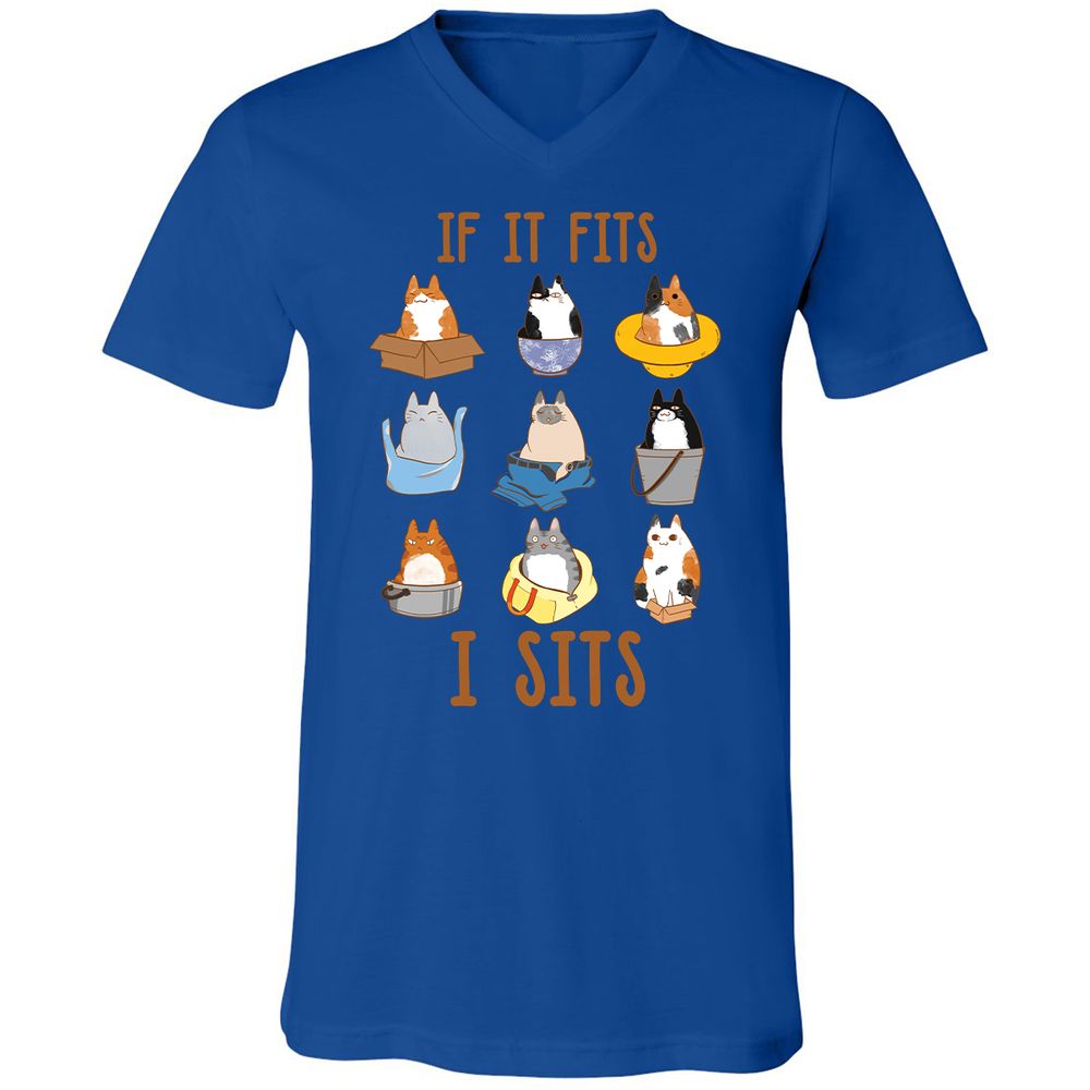 Unisex V-Neck T-Shirt - 6ZDH71YS - True Royal - 4