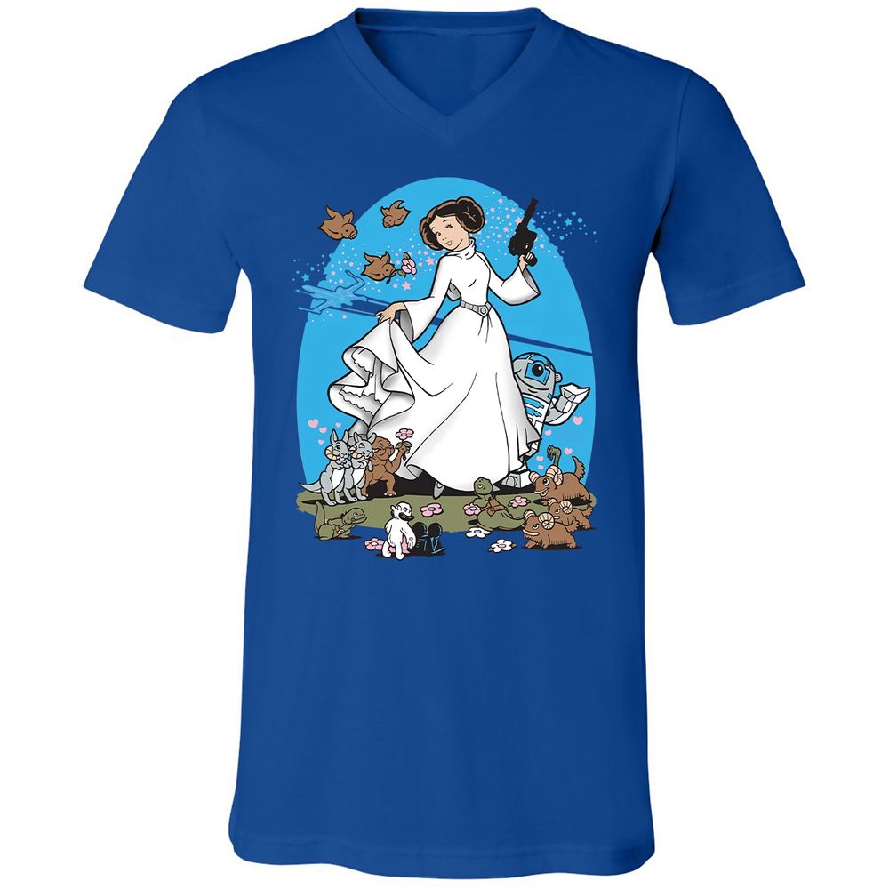 Unisex V-Neck T-Shirt - AZ8XDCDW - True Royal - 4