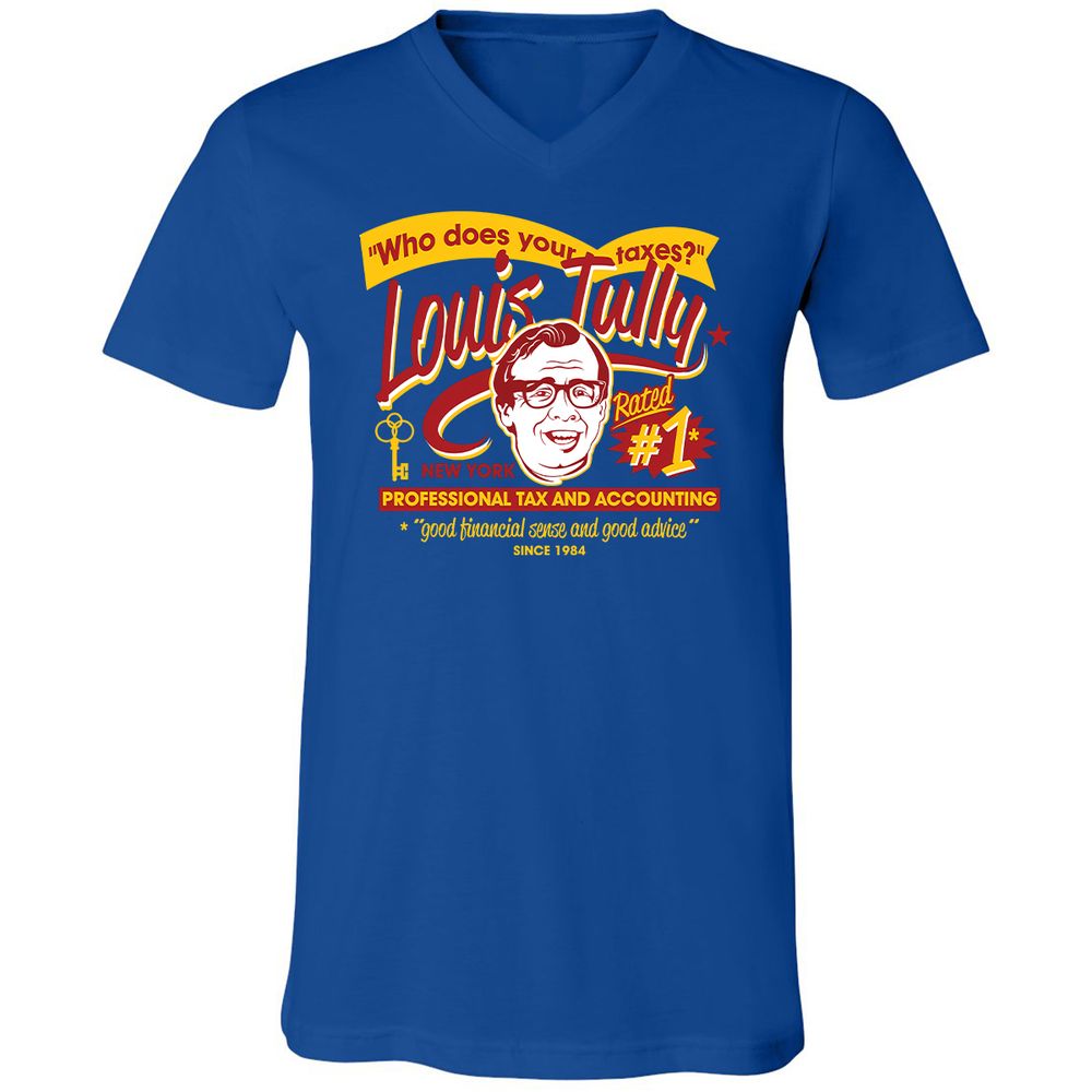Unisex V-Neck T-Shirt - VRGFDXWB - True Royal - 4