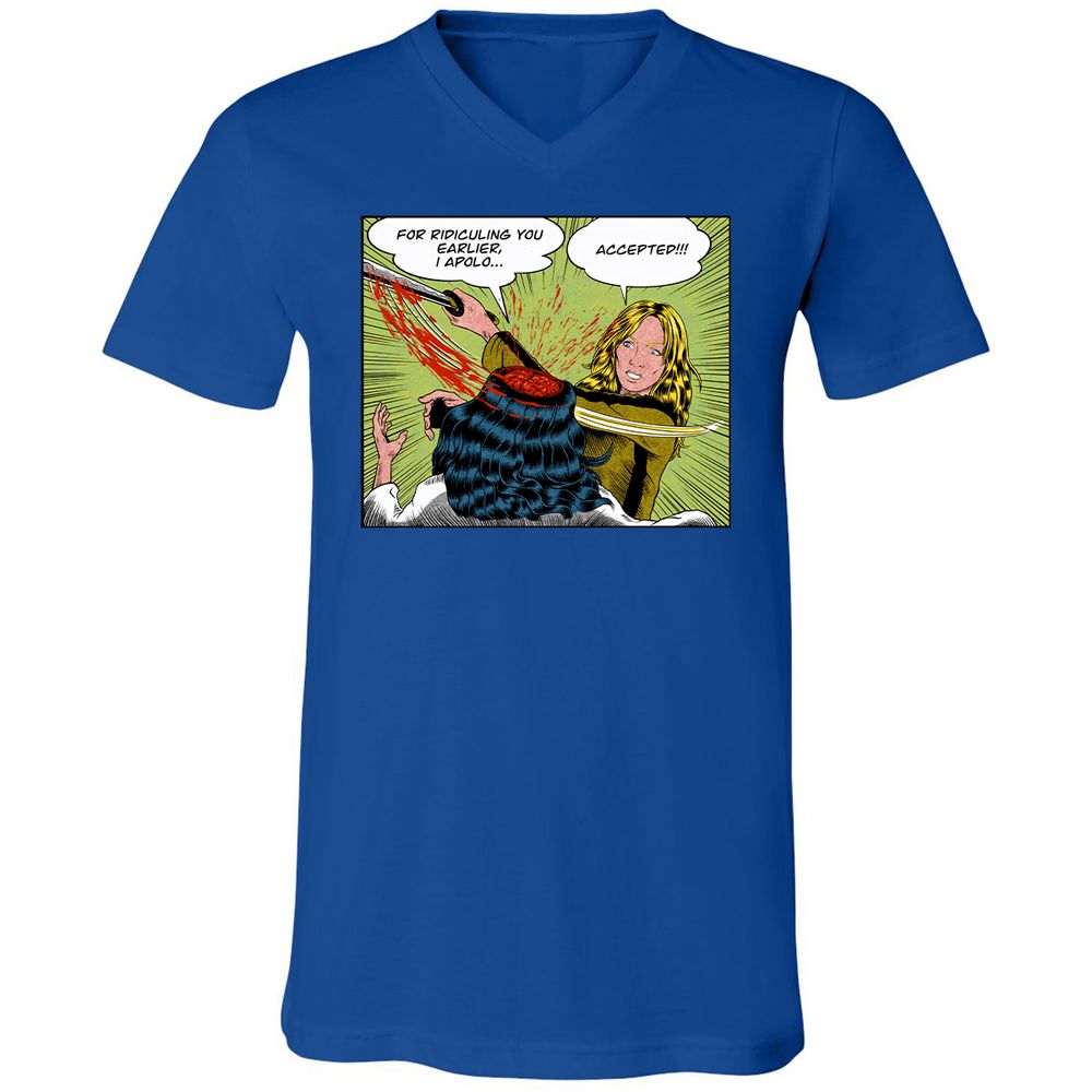 Unisex V-Neck T-Shirt - VNMTXBGW - True Royal - 4