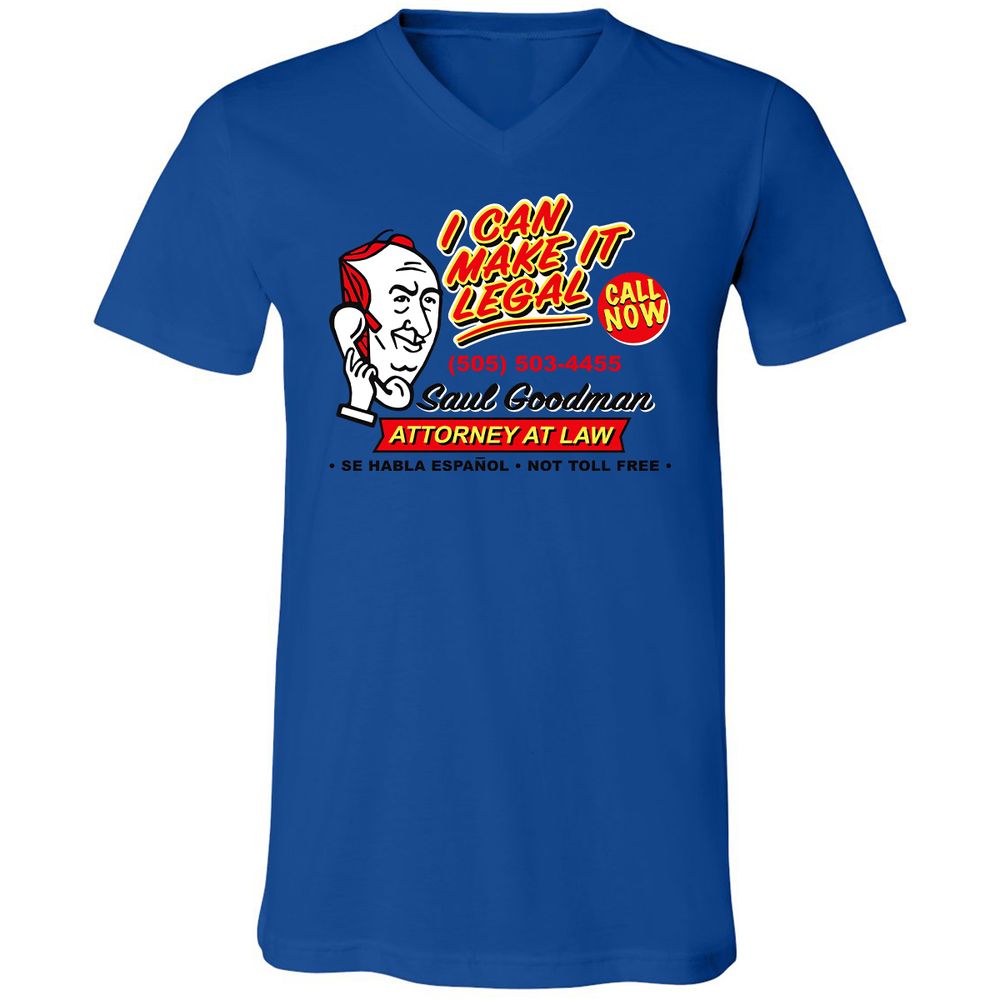 Unisex V-Neck T-Shirt - L4TVXSWK - True Royal - 4
