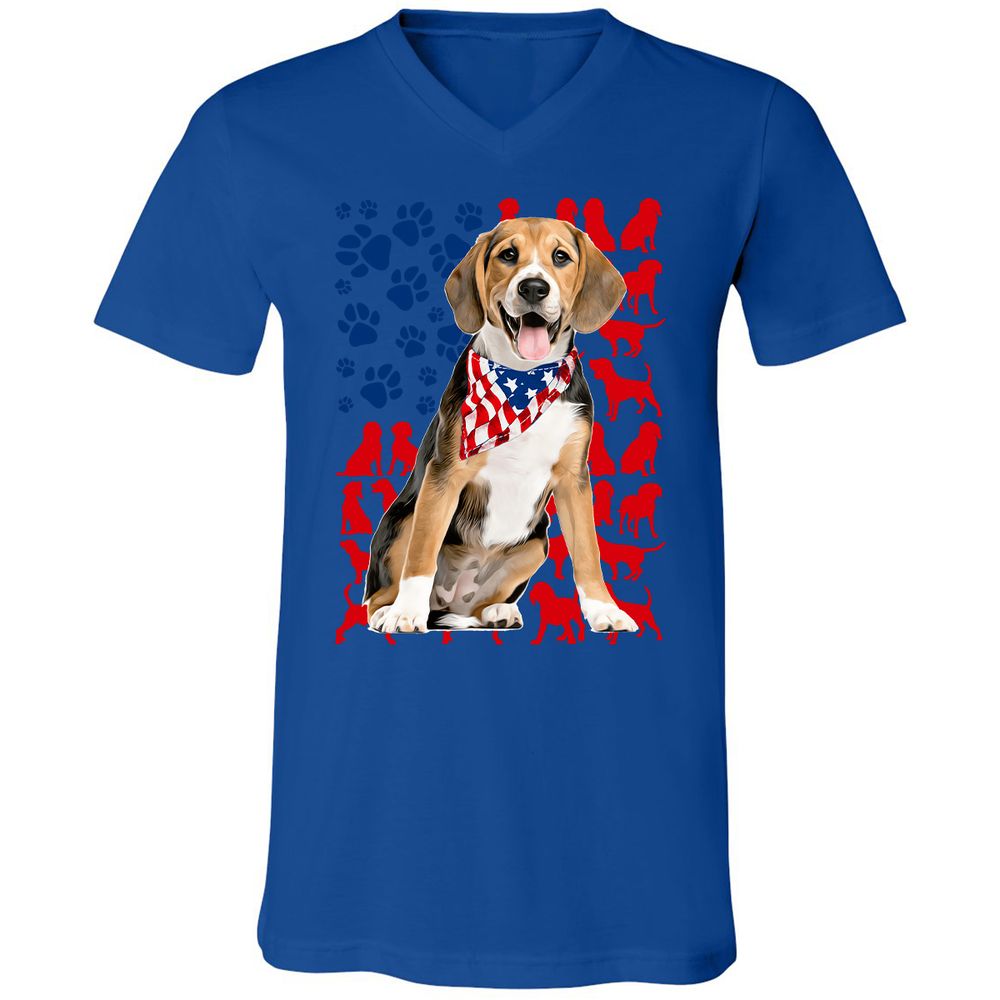 Unisex V-Neck T-Shirt - 5E3M86KT - True Royal - 4