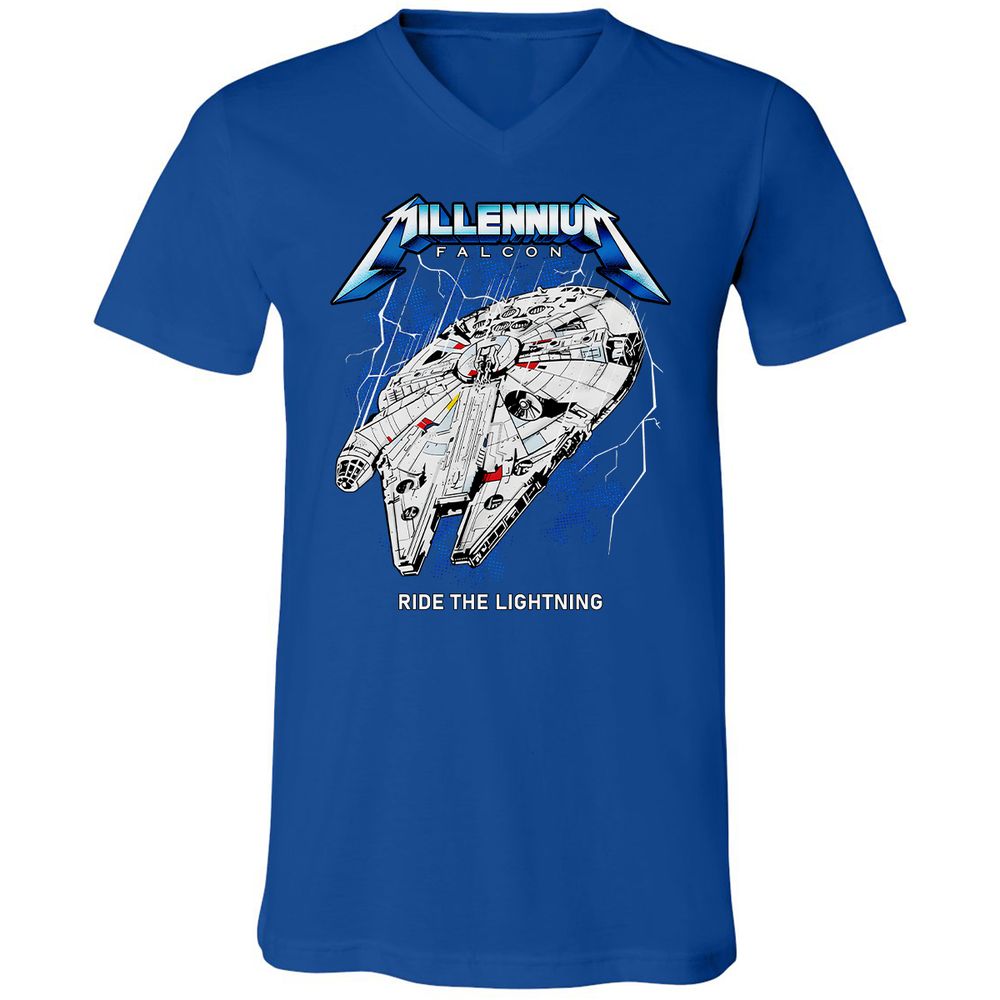 Unisex V-Neck T-Shirt - RGKHBNFY - True Royal - 4