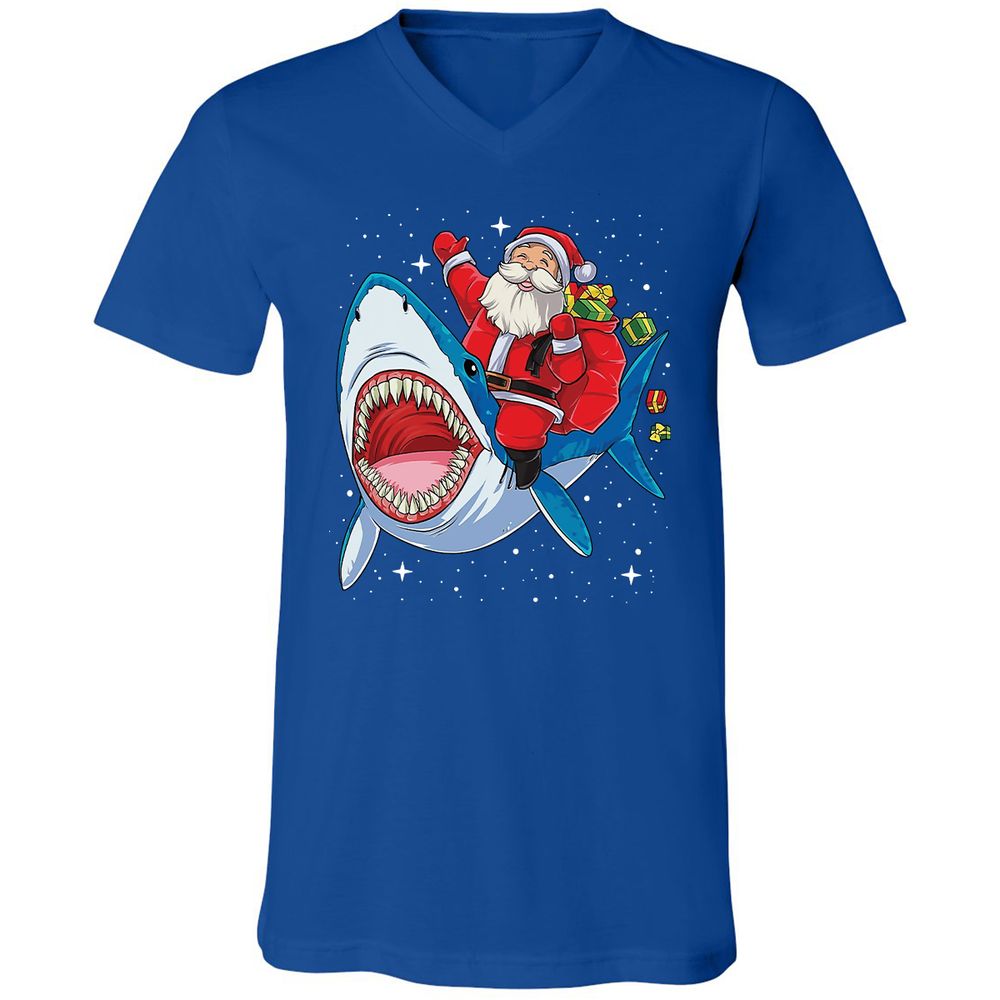 Unisex V-Neck T-Shirt - QE6P68LP - True Royal - 4