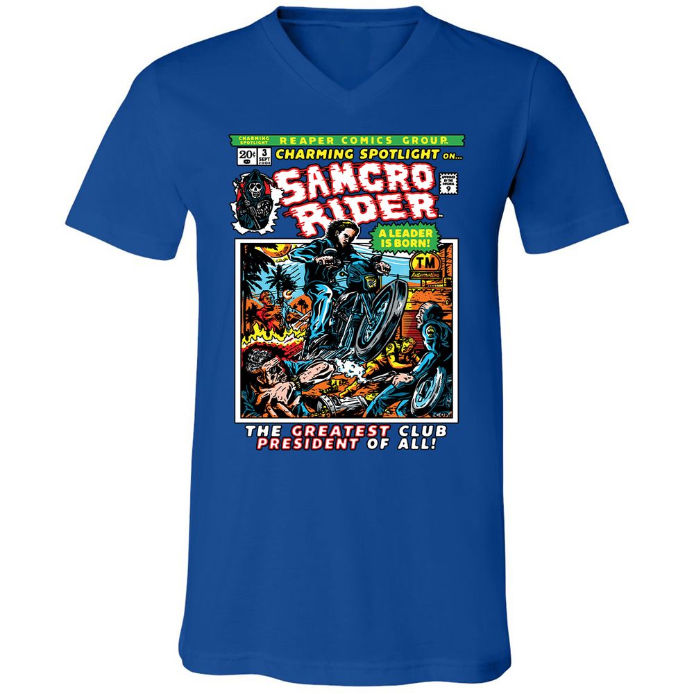 Unisex V-Neck T-Shirt - LMKD1167 - True Royal - 4