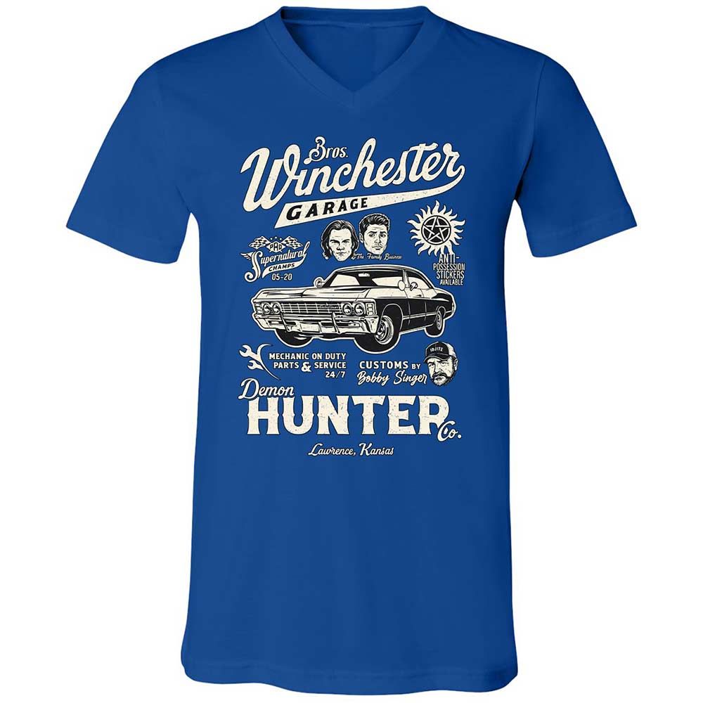 Unisex V-Neck T-Shirt - JQEEAHY8 - True Royal - 4