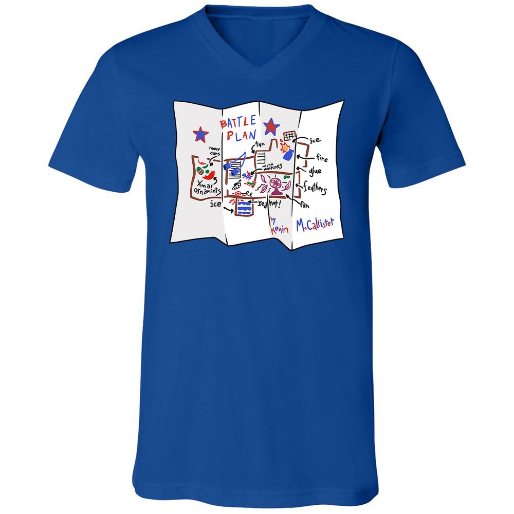 Unisex V-Neck T-Shirt - JS1J7XUR - True Royal - 4