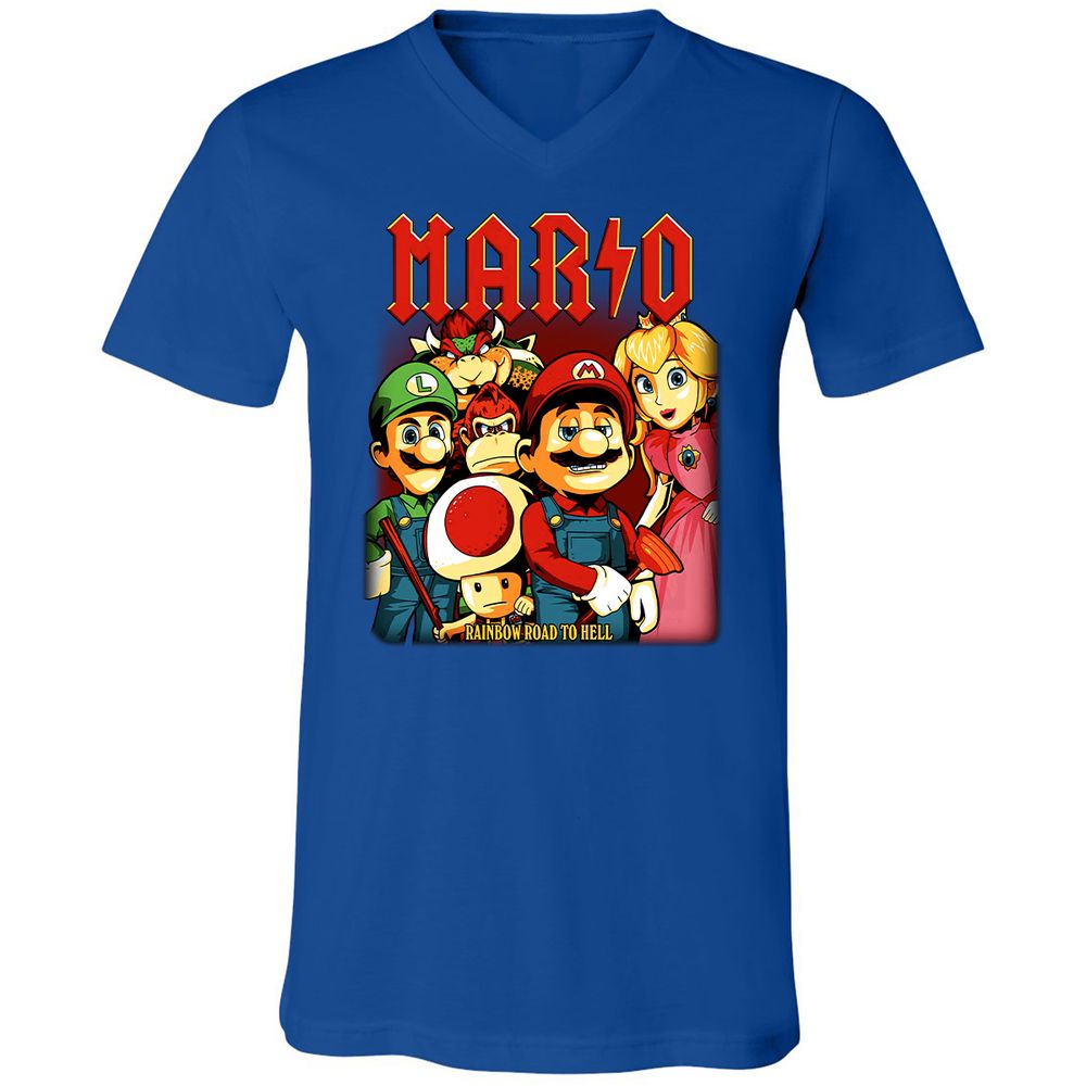 Unisex V-Neck T-Shirt - HJHXGP9C - True Royal - 4