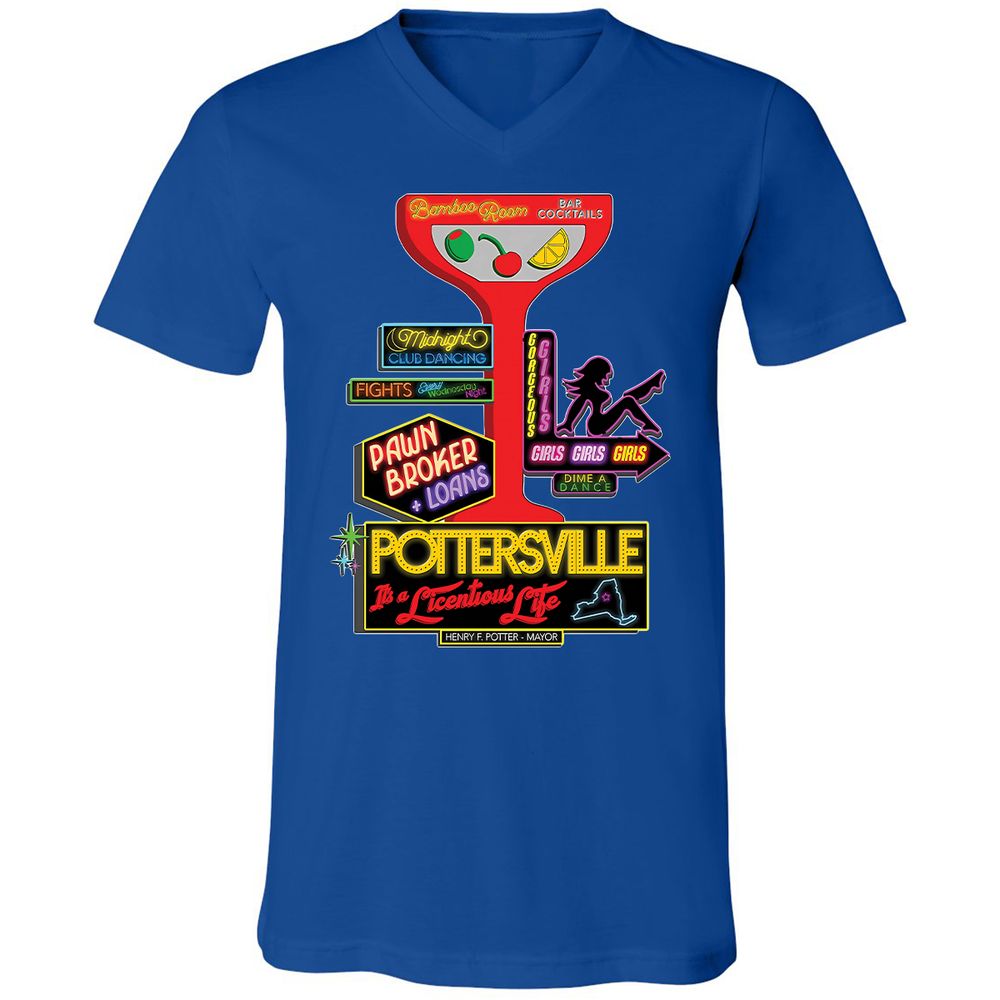 Unisex V-Neck T-Shirt - HMR5XC1A - True Royal - 4