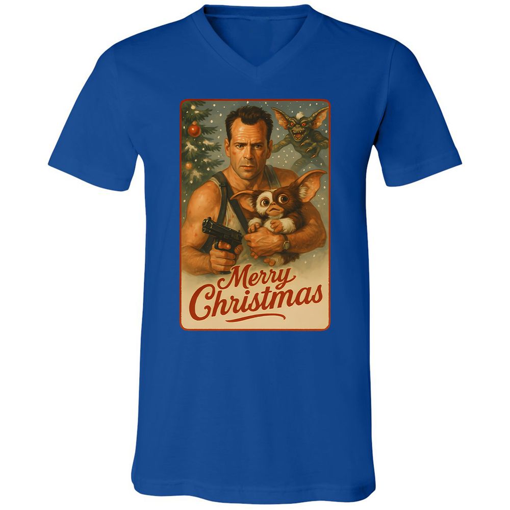 Unisex V-Neck T-Shirt - EXZZCXXL - True Royal - 4