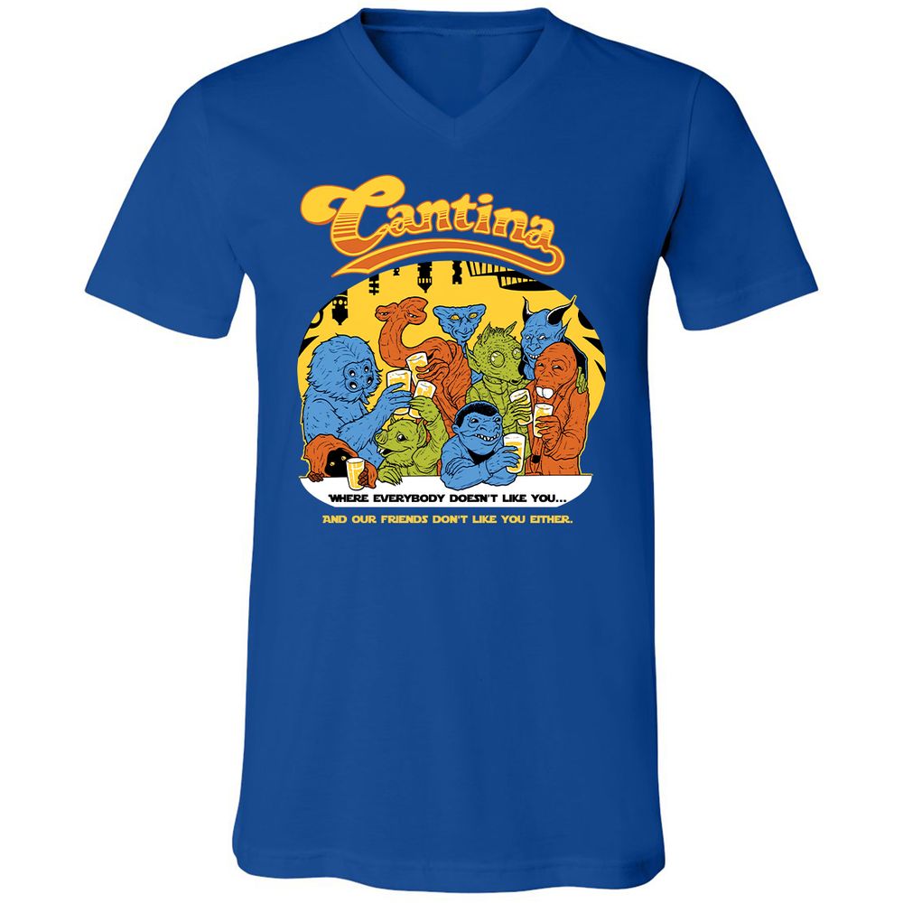 Unisex V-Neck T-Shirt - H28W73HL - True Royal - 4