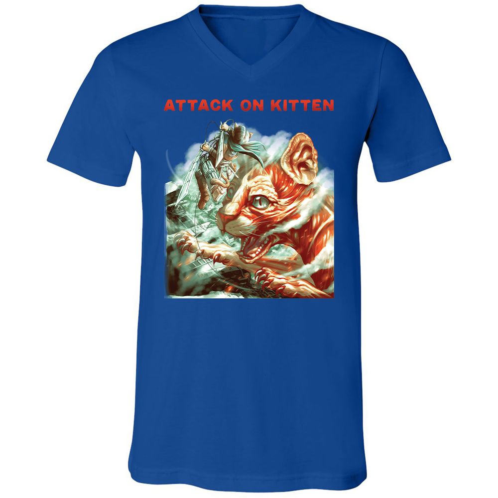 Unisex V-Neck T-Shirt - YSMT8Z6F - True Royal - 4