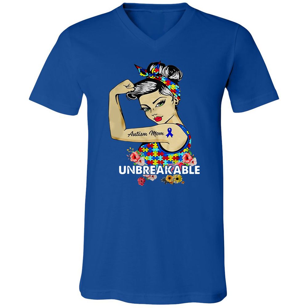 Unisex V-Neck T-Shirt - HK12TELJ - True Royal - 4