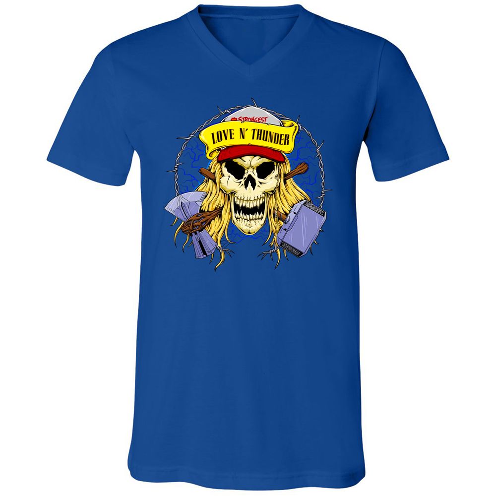 Unisex V-Neck T-Shirt - QT1H9JAL - True Royal - 4