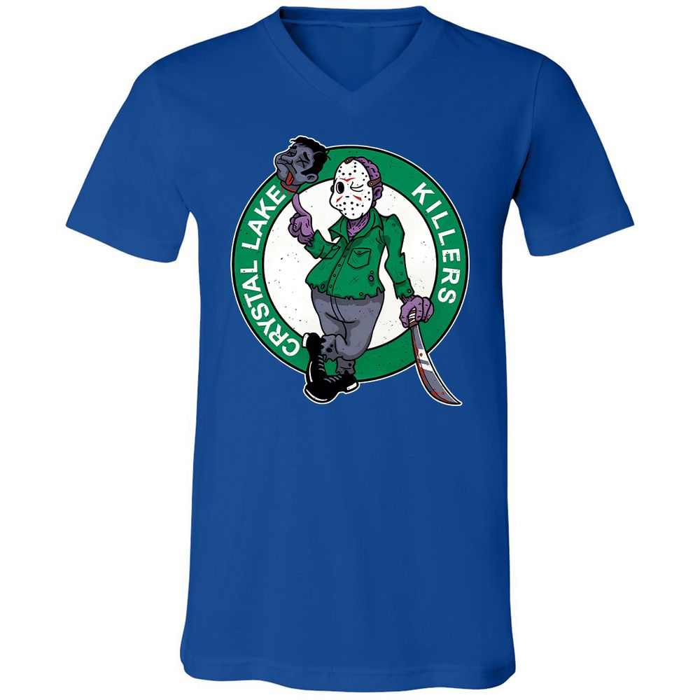 Unisex V-Neck T-Shirt - ADLVUVR4 - True Royal - 4