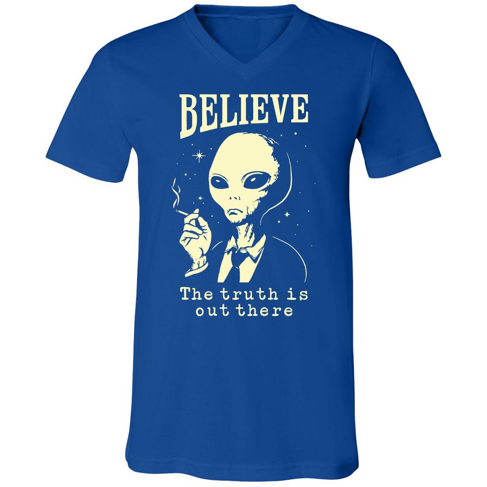 Unisex V-Neck T-Shirt - SNB6TE8J - True Royal - 4