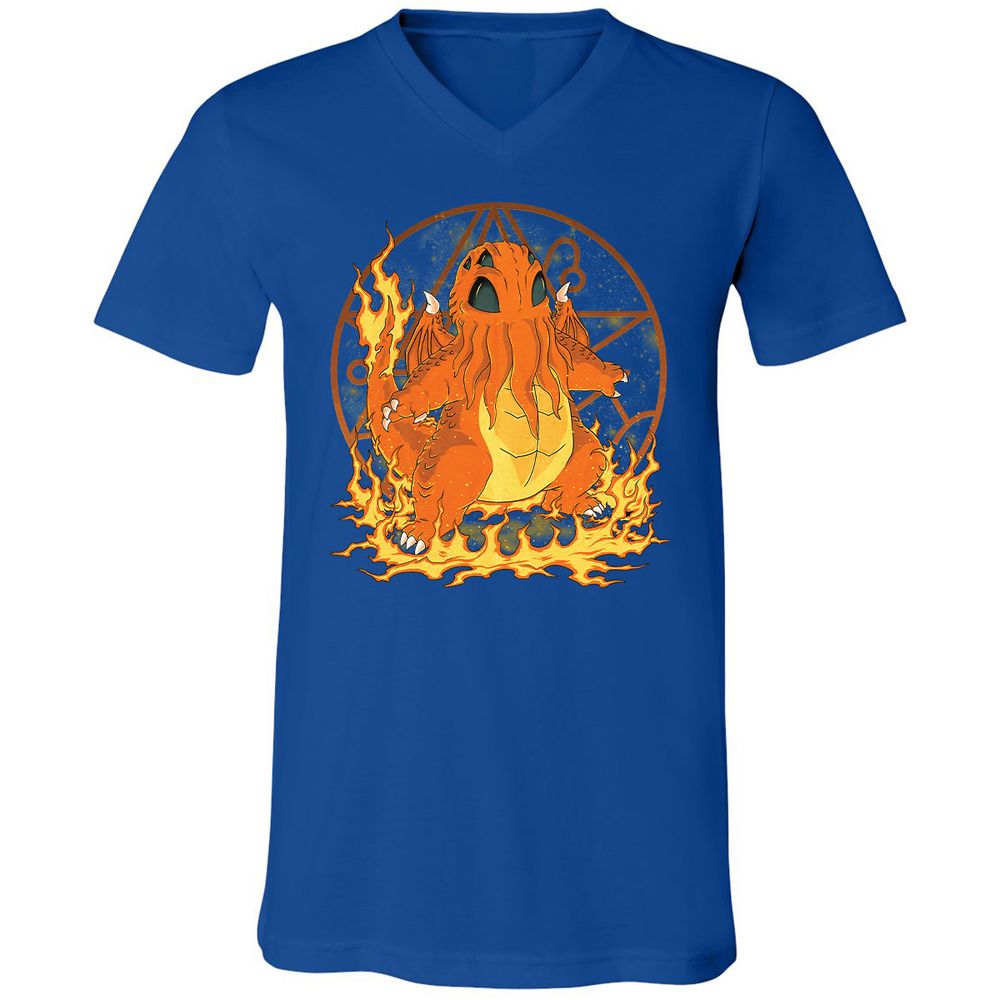 Unisex V-Neck T-Shirt - E8QMTQVZ - True Royal - 4