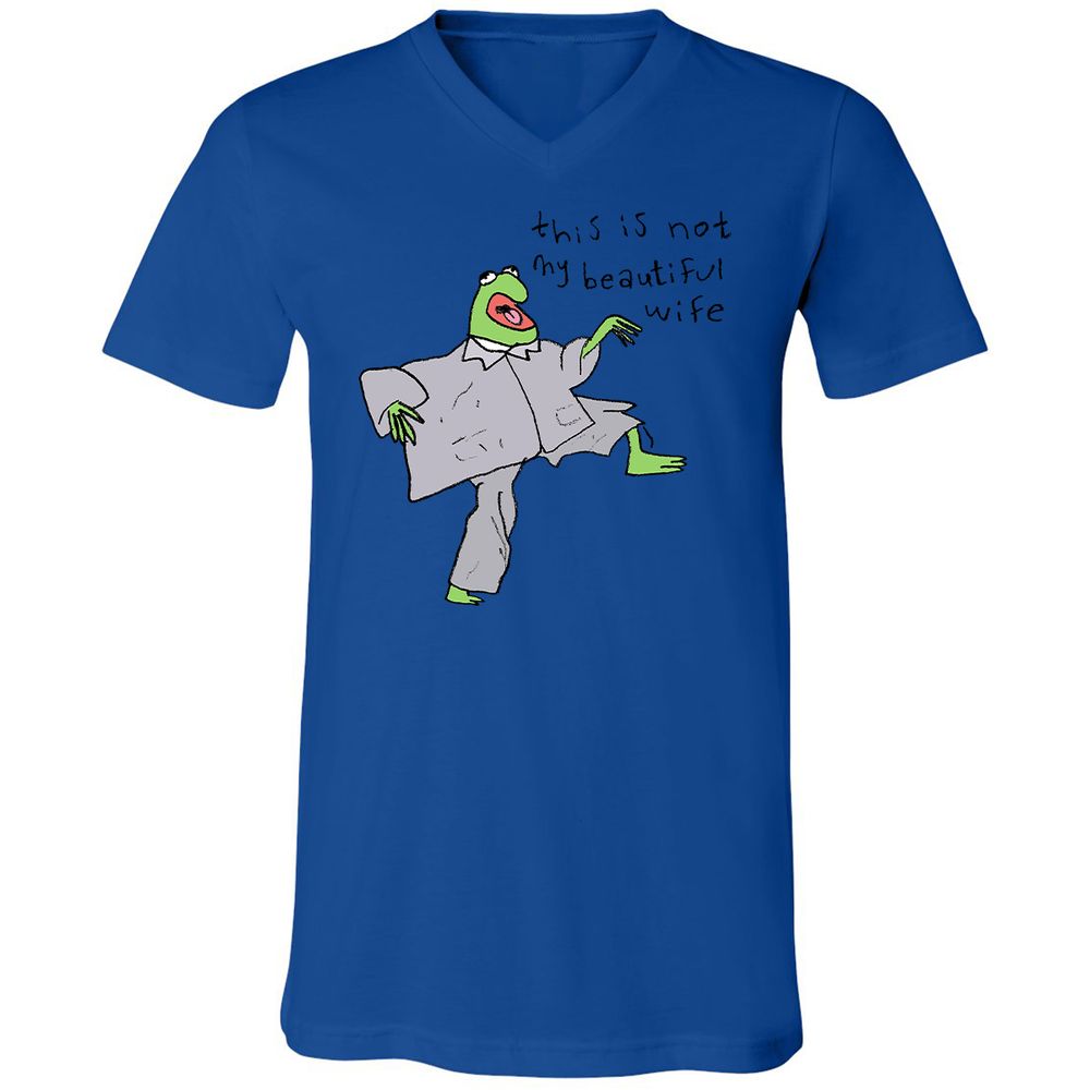Unisex V-Neck T-Shirt - GYE5PLEM - True Royal - 4