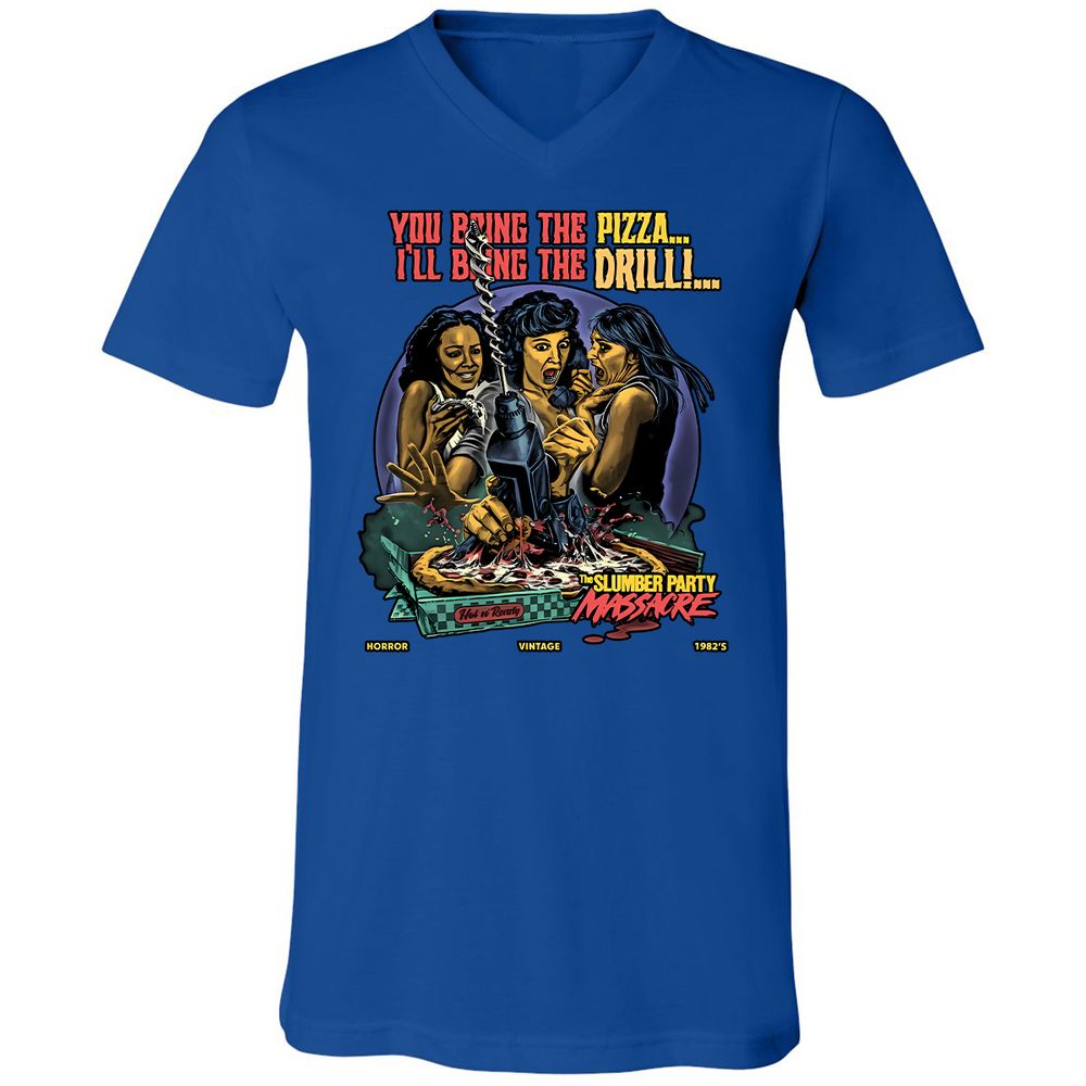 Unisex V-Neck T-Shirt - ZZU44RUV - True Royal - 4