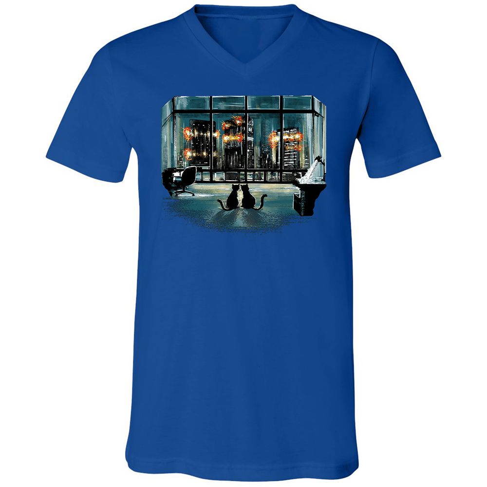 Unisex V-Neck T-Shirt - F5KD8V1S - True Royal - 4