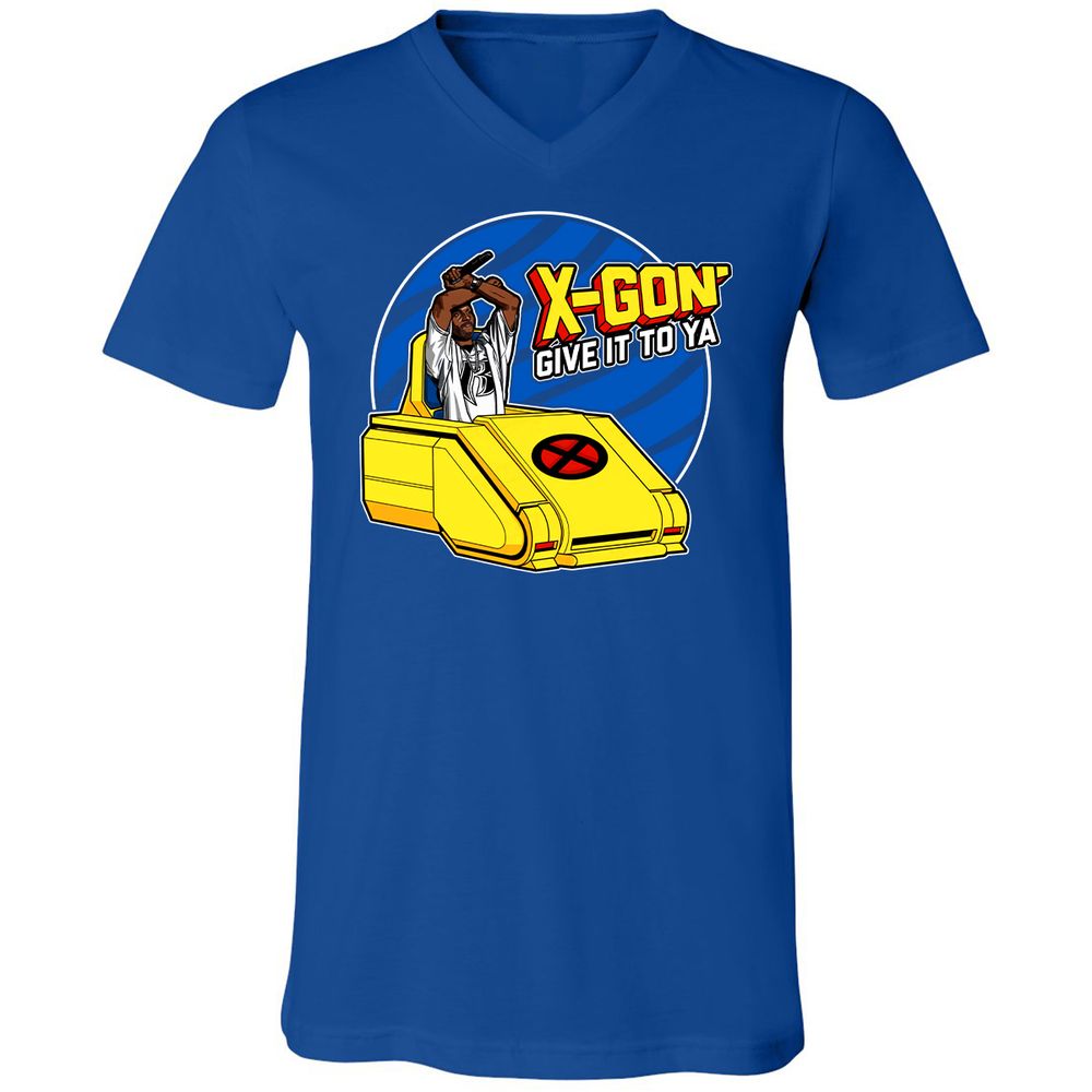 Unisex V-Neck T-Shirt - ZE6WX3FP - True Royal - 4