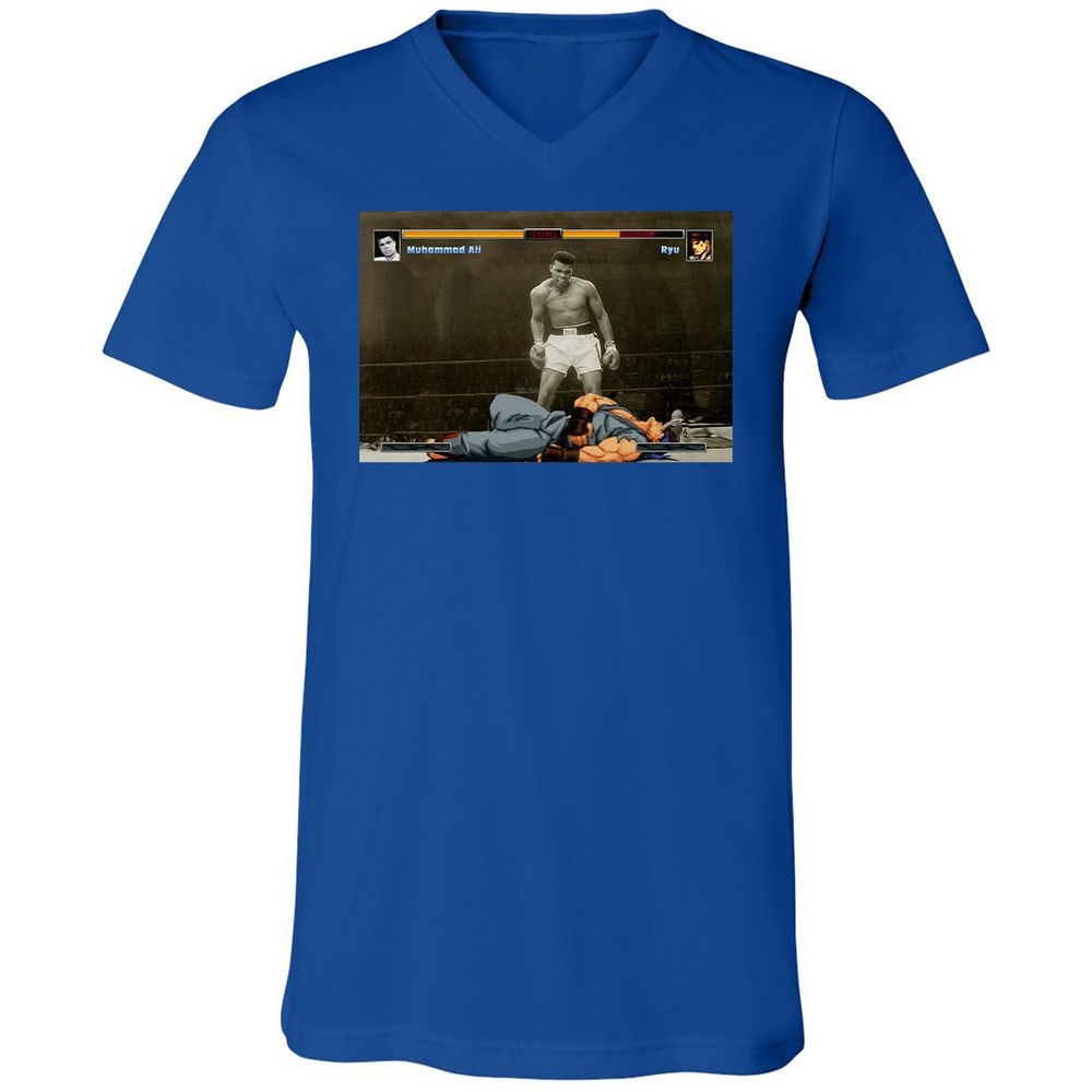 Unisex V-Neck T-Shirt - BUMUMRWG - True Royal - 4