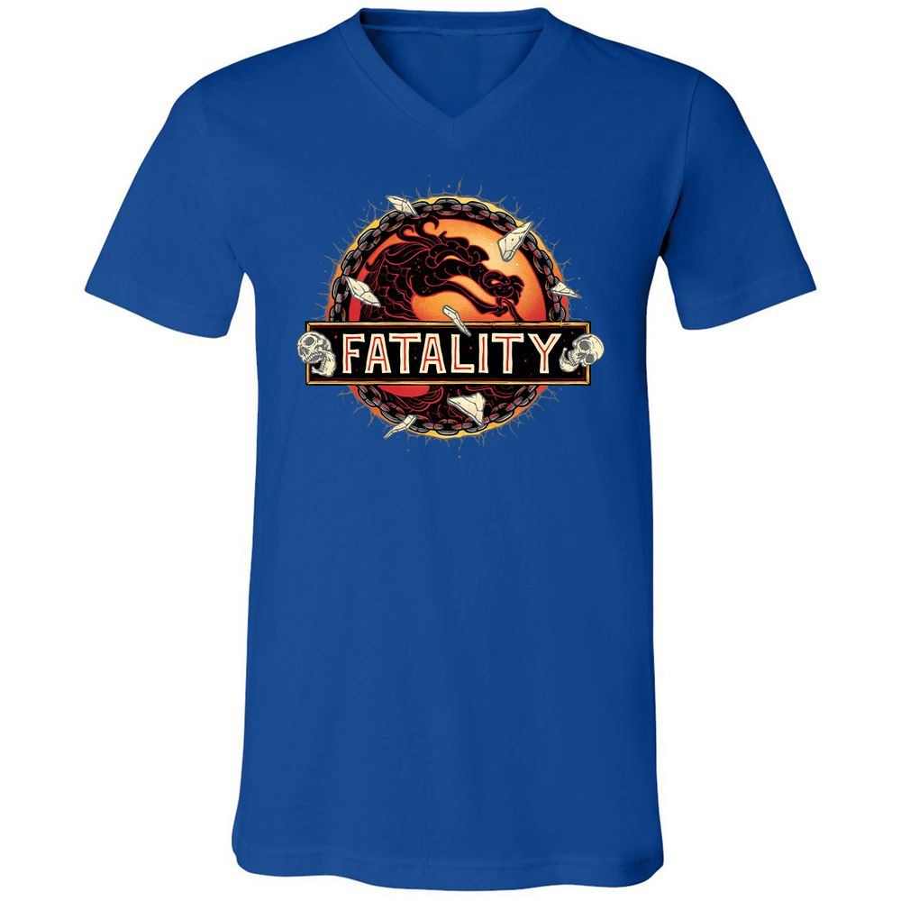 Unisex V-Neck T-Shirt - 4S9BQ194 - True Royal - 4