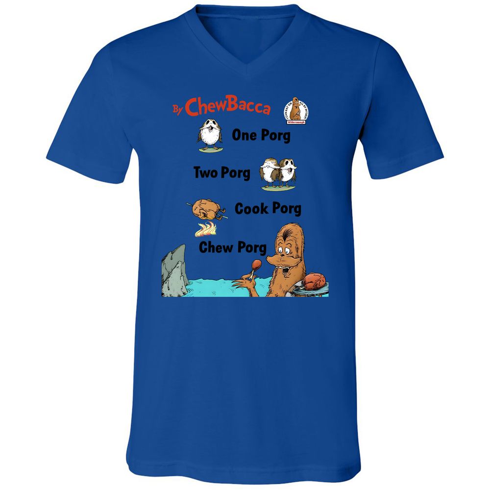 Unisex V-Neck T-Shirt - UK7NBUQ9 - True Royal - 4