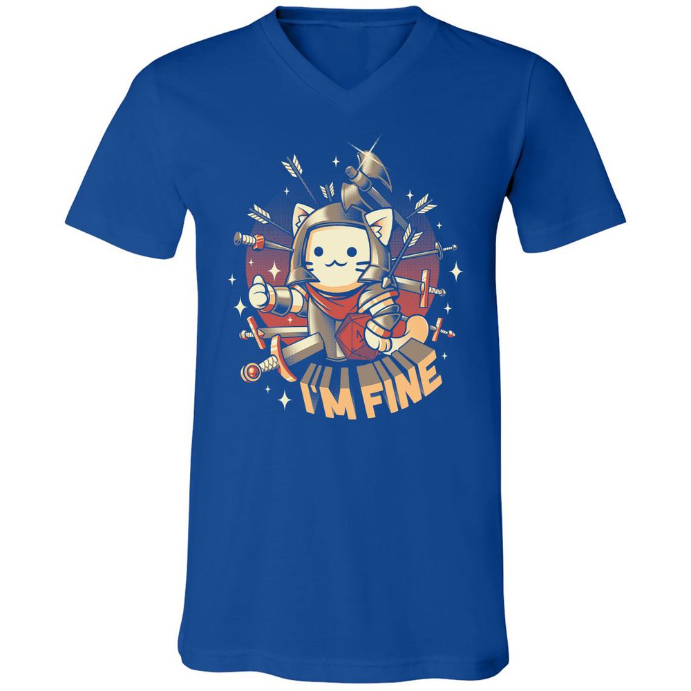 Unisex V-Neck T-Shirt - QXWVDEK6 - True Royal - 4