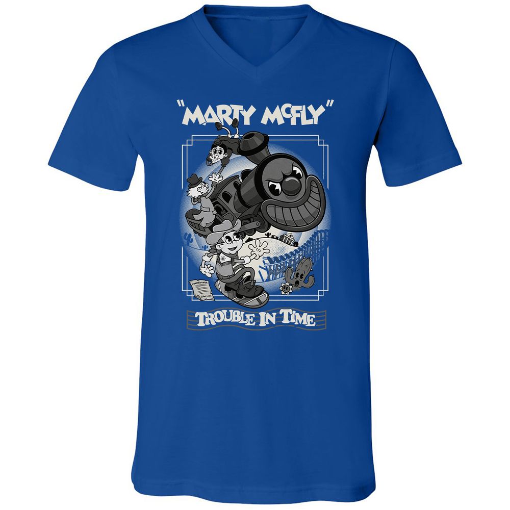 Unisex V-Neck T-Shirt - QHEKWS1M - True Royal - 4