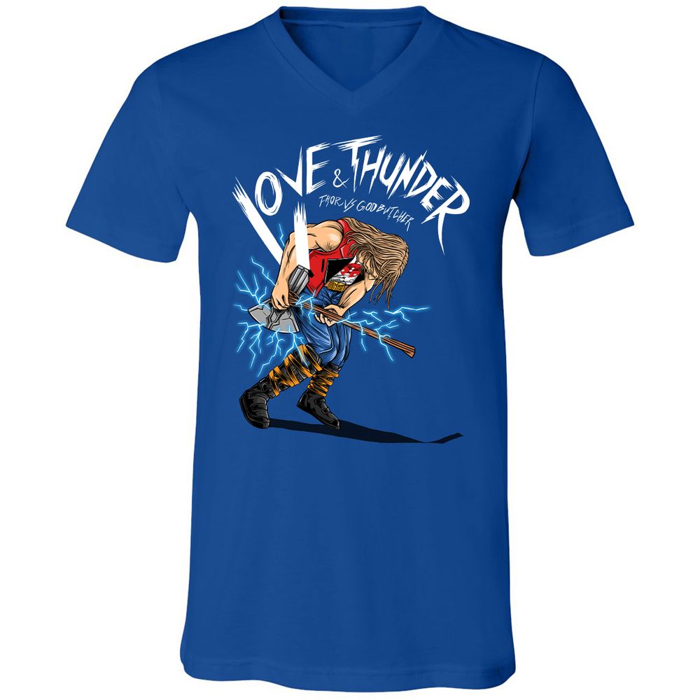 Unisex V-Neck T-Shirt - CT7SFC6G - True Royal - 4