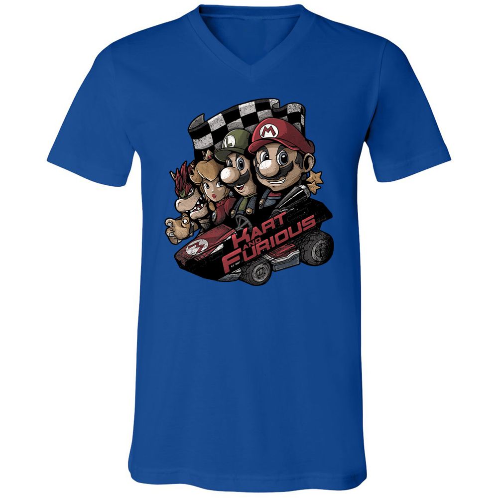 Unisex V-Neck T-Shirt - 6JBP9TWU - True Royal - 4