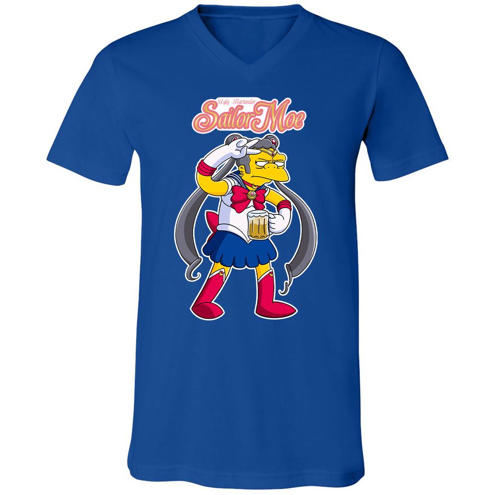 Unisex V-Neck T-Shirt - RP5NB6MK - True Royal - 4